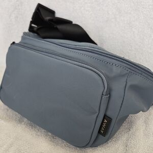 Away Slate-Blue Belt Bag with Front Zip Pocket
